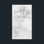 Klassische Marble Moderne Skriptaufkleberliste Hinweiskarte<br><div class="desc">Fügen Sie Ihrer Hochzeit eine persönliche Touch mit einer modernen Script-Eskalationskarte hinzu. Diese Karte zeigt den Titel in grau-moderner Kalligraphie-Schriftart-Stil und Details in grau-modernen Sans Serif Schriftart Stil auf weißem Marmorboden.</div>