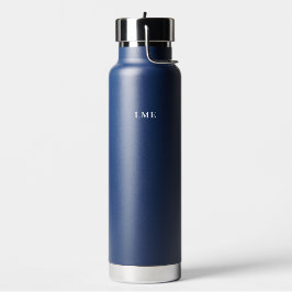 Klassische Marine mit weißer Monogramm Trinkflasche