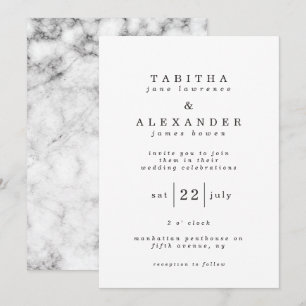 klassische Marmorkarte Einladung