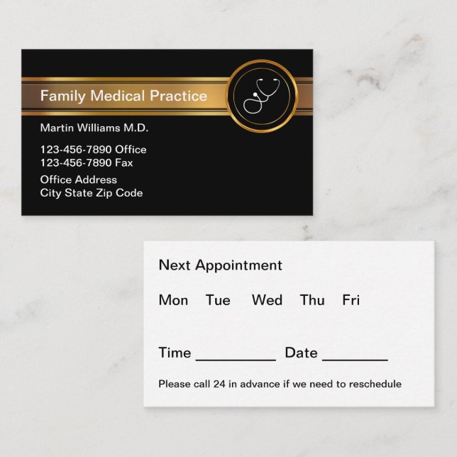 Klassische Medical Appointment Cards Budget Bulk Visitenkarte (Vorne/Hinten)