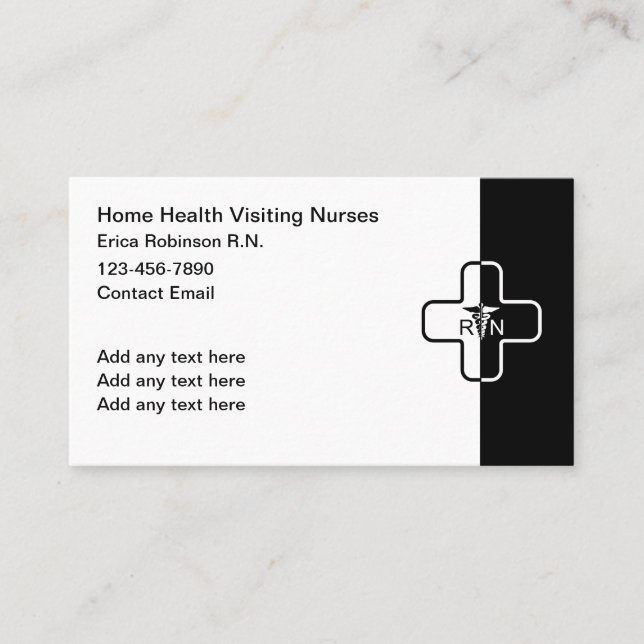 Klassische medizinische Zuhause-Krankenversorgung Visitenkarte (Vorderseite)