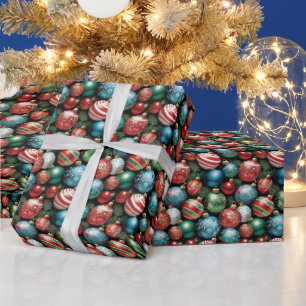 Klassische Mehrfarbige Weihnachtsschmuck Geschenkpapier