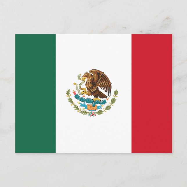 Klassische mexikanische Flagge Postkarte (Vorderseite)