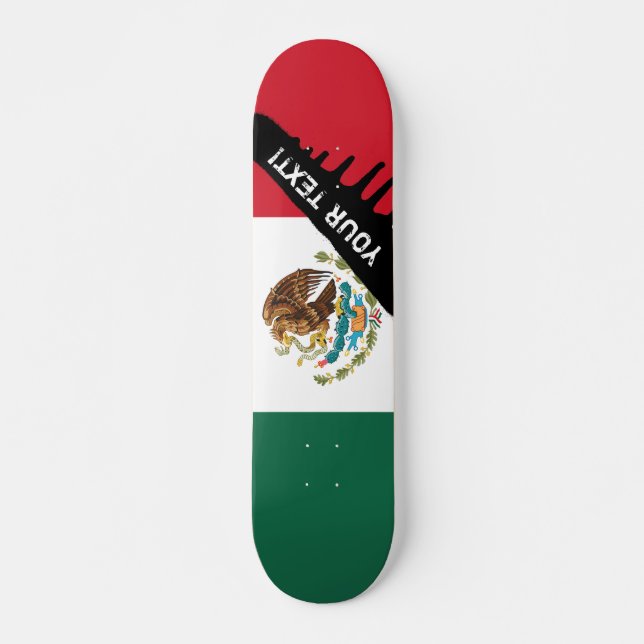 Klassische mexikanische Flagge Skateboard (Vorne)