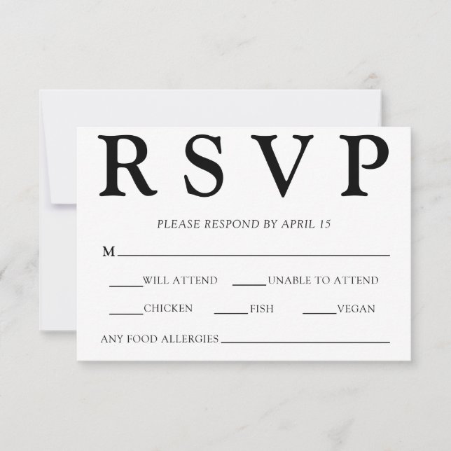Klassische Minimal Altes Geld Ästhetische einfache RSVP Karte (Vorderseite)
