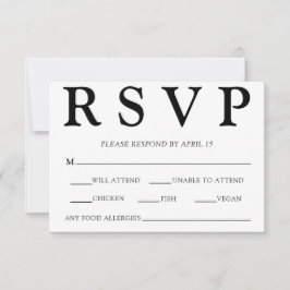 Klassische Minimal Altes Geld Ästhetische einfache RSVP Karte