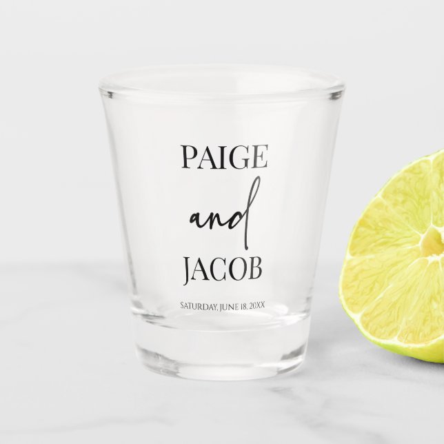 Klassische Minimal Minimalistische Individuelle Na Schnapsglas (Vorderseite)