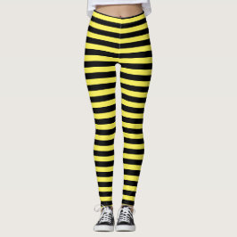 Klassische Minimal Moderne Gelb und Schwarz Streif Leggings