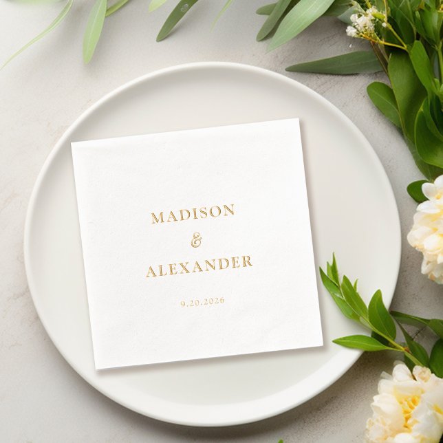 Klassische Minimal Wedding Gold Foil geprägte Napk Servietten Mit Folie (Von Creator hochgeladen)