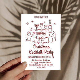 Klassische Minimal-Weihnachts-Cocktailparty Einladung