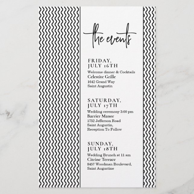 Klassische Minimale Termine für Hochzeiten von Tex (Vorderseite)