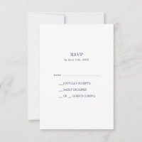 Klassische Minimalistisch Navy Blue RSVP Karte