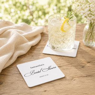 Klassische minimalistische Brautparty Rechteckiger Pappuntersetzer