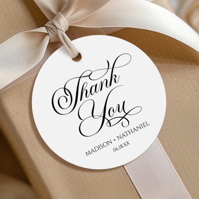 Klassische Minimalistische, elegante Script-Hochze Geschenkanhänger (Von Creator hochgeladen)