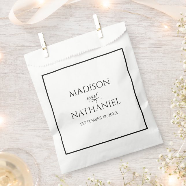 Klassische Minimalistische, elegante Script-Hochze Geschenktütchen (Ausgeschnitten)