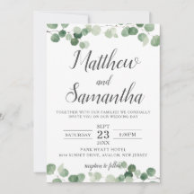 Klassische Minimalistische Eukalyptus-Hochzeit