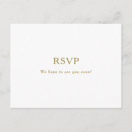 Klassische Minimalistische Gold-Menü-RSVP-Karte Postkarte