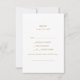 Klassische Minimalistische Gold Song Request RSVP Karte