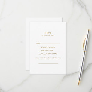 Klassische Minimalistische Gold Song Request RSVP  Karte