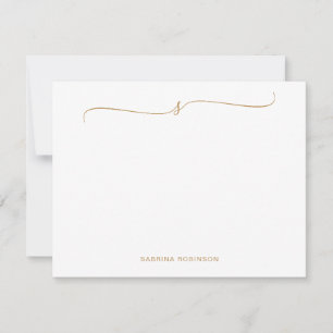 Klassische Minimalistische Goldkalligrafie Mitteilungskarte