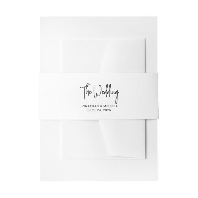 Klassische Minimalistische handgeschriebene Hochze Einladungsbanderole (Vorderseite Beispiel)