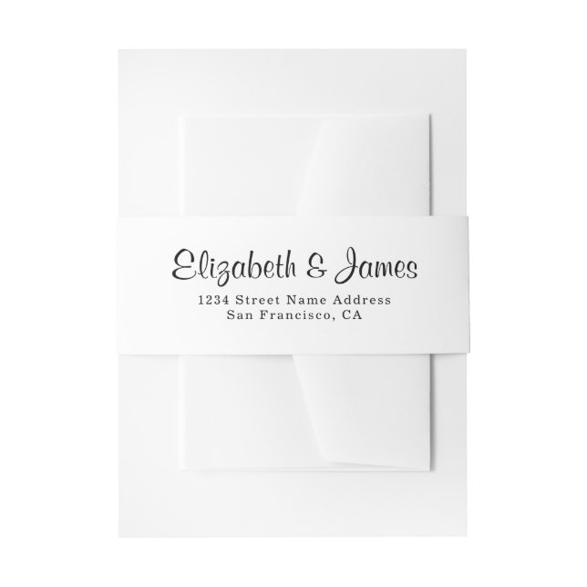 Klassische Minimalistische Hochzeit Einladungsbanderole (Vorderseite Beispiel)