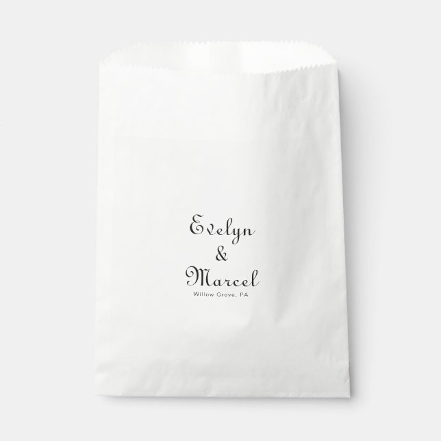 Klassische Minimalistische Hochzeit Geschenktütchen (Vorderseite)