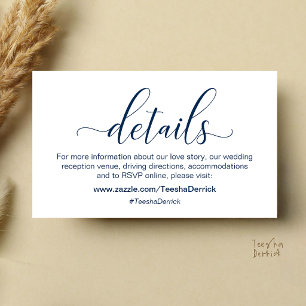 Klassische minimalistische Hochzeitsinformationen Begleitkarte