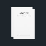 Klassische Minimalistische Hochzeitsratenkarte Hinweiskarte<br><div class="desc">Diese klassische minimalistische Hochzeitsratenkarte eignet sich hervorragend für ein einfaches und elegantes Ereignis. Die Vintage Schwarz-Weiß-Typografie verleiht ihr eine klassische formale Touch. Behalt es so,  wie es ist,  oder wähle es aus,  um es mit Kunstwerken oder Grafiken deiner Wahl zu personalisieren.</div>
