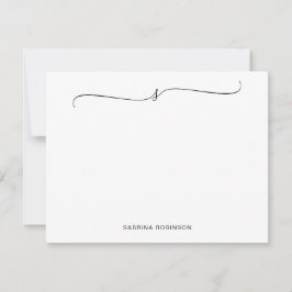 Klassische Minimalistische Kalligrafiekarte Mitteilungskarte