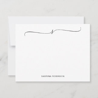 Klassische Minimalistische Kalligrafiekarte Mitteilungskarte