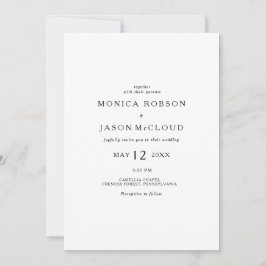 Klassische Minimalistische Lässige Hochzeitseinlad Einladung