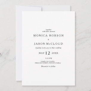 Klassische Minimalistische Lässige Hochzeitseinlad Einladung