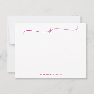 Klassische Minimalistische Magenta-Kalligrafie Mitteilungskarte
