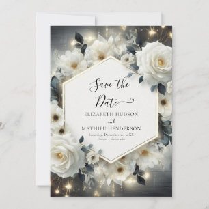 Klassische Minimalistische Rosenhochzeit Save The Date