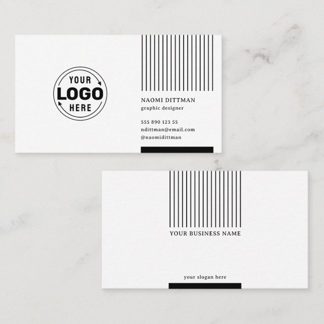 Klassische Minimalistische Unternehmenskarte Visitenkarte (Vorne/Hinten)