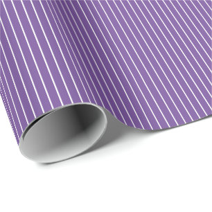 Klassische Minimalstreifen Chic Lila und weiß Geschenkpapier