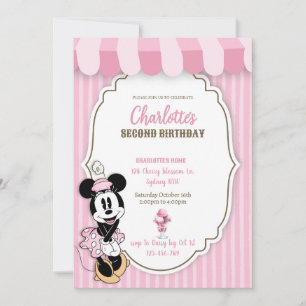 Klassische Minnie-Eisdieleinladung 
