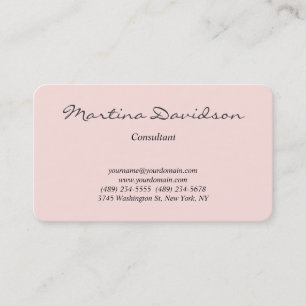Klassische Misty Rose Kreative Handschrift Eindeut Visitenkarte