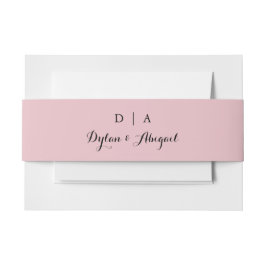 Klassische Mit Monogramm-Rosa-Hochzeitsband Einladungsbanderole