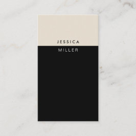 Klassische moderne Black & Beige Social Media Vert Visitenkarte