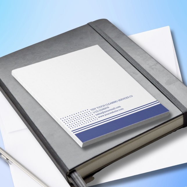 Klassische moderne Blue Polka Dots Cleaning Servic Notizblock (Von Creator hochgeladen)