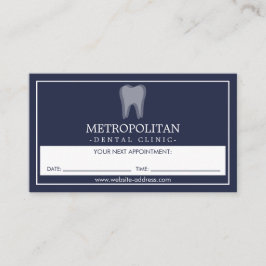 Klassische moderne Dentist Tooth Logo Navy Ernennu Visitenkarte