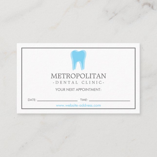 Klassische, moderne Dentist-Zelt-Logo-Ernennung Visitenkarte (Vorderseite)