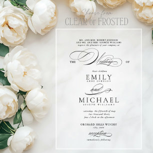 Klassische Moderne Elegante Schrift Hochzeit Acryleinladungen