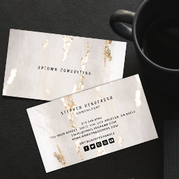 Klassische moderne Gold Foil Social Media Icons Visitenkarte