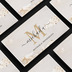 Klassische moderne Goldfolie Monogram & Name Visitenkarte
