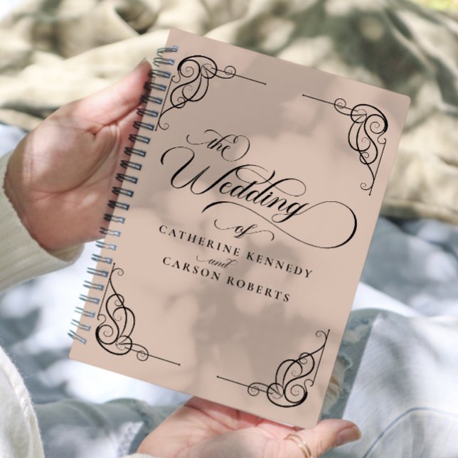 Klassische moderne Kalligrafie, Beige & Schwarze S Planer (Von Creator hochgeladen)