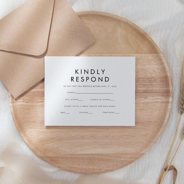 Klassische Moderne klassische Minimalhochzeit RSVP Karte (Von Creator hochgeladen)