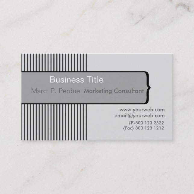 Klassische moderne PinStripe Minimalistisch Visitenkarte (Vorderseite)